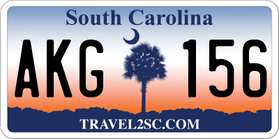 SC license plate AKG156