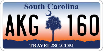 SC license plate AKG160