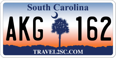 SC license plate AKG162