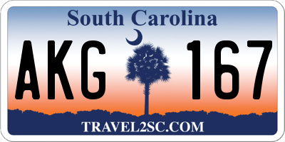SC license plate AKG167