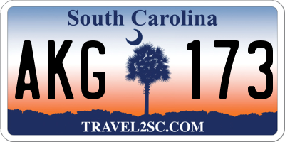 SC license plate AKG173