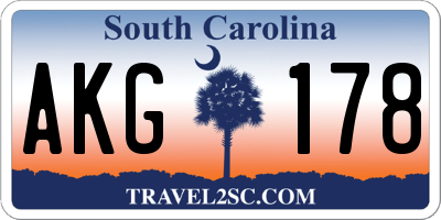 SC license plate AKG178