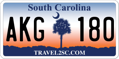 SC license plate AKG180
