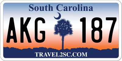 SC license plate AKG187