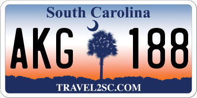 SC license plate AKG188