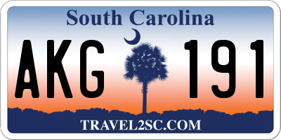 SC license plate AKG191