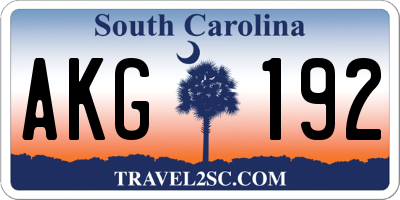SC license plate AKG192