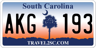 SC license plate AKG193