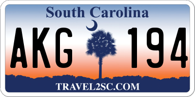SC license plate AKG194