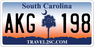 SC license plate AKG198