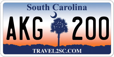 SC license plate AKG200