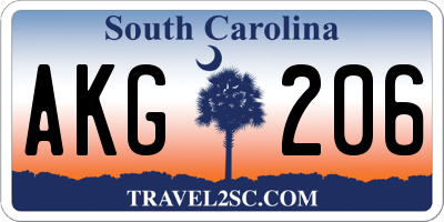 SC license plate AKG206