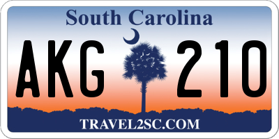 SC license plate AKG210
