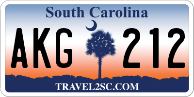 SC license plate AKG212
