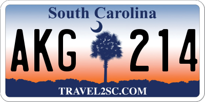 SC license plate AKG214