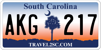 SC license plate AKG217
