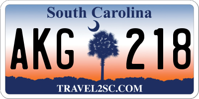 SC license plate AKG218