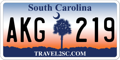 SC license plate AKG219