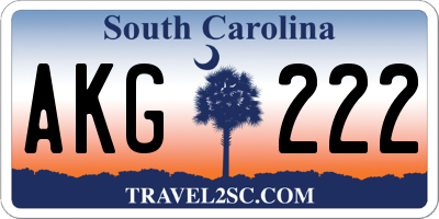 SC license plate AKG222