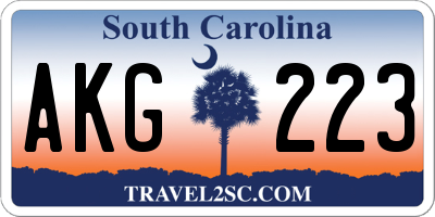 SC license plate AKG223