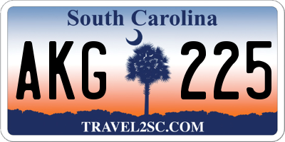 SC license plate AKG225