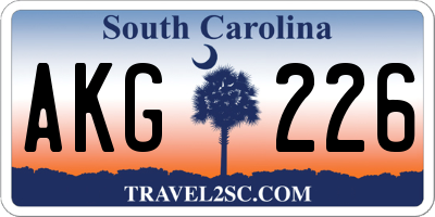 SC license plate AKG226