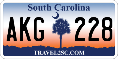 SC license plate AKG228