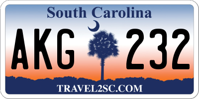 SC license plate AKG232