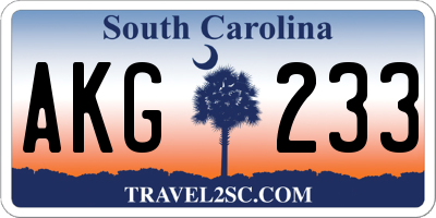 SC license plate AKG233