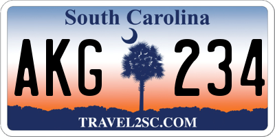 SC license plate AKG234