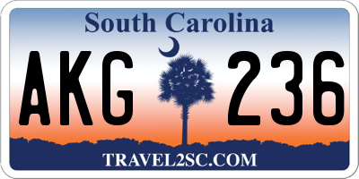 SC license plate AKG236