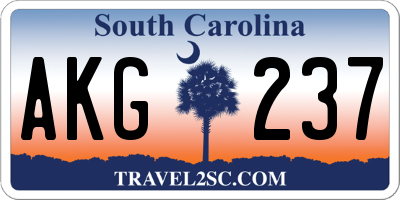 SC license plate AKG237