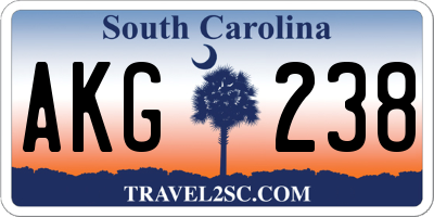 SC license plate AKG238