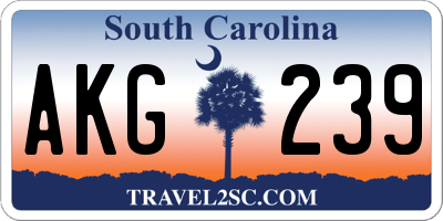 SC license plate AKG239