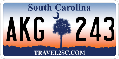 SC license plate AKG243