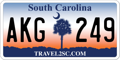 SC license plate AKG249