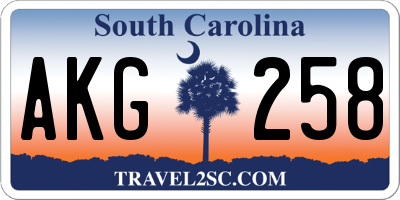 SC license plate AKG258