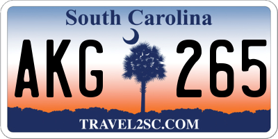 SC license plate AKG265