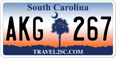 SC license plate AKG267