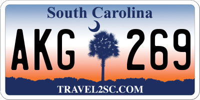 SC license plate AKG269