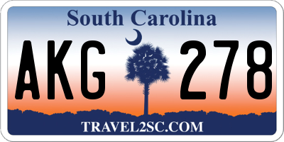 SC license plate AKG278