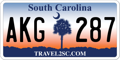 SC license plate AKG287