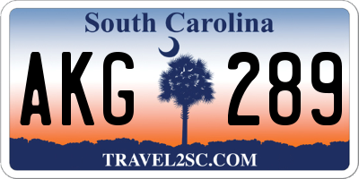 SC license plate AKG289