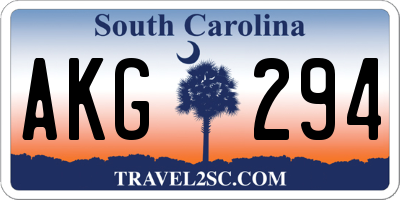 SC license plate AKG294