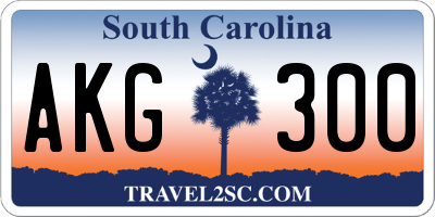 SC license plate AKG300