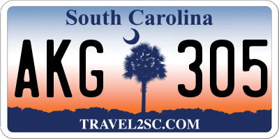 SC license plate AKG305