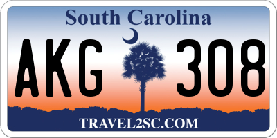 SC license plate AKG308
