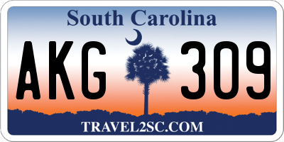 SC license plate AKG309