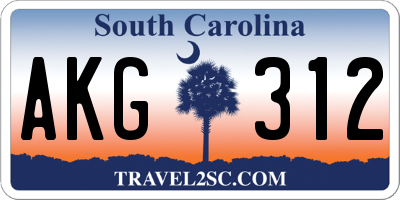 SC license plate AKG312