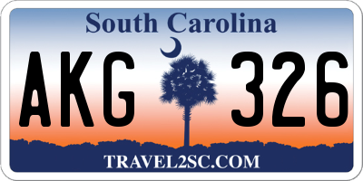 SC license plate AKG326